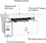 HP LaserJet MFP M140w Wireless Black & White Printer, Print, scan, copy, Fast speeds, Easy setup, Mobile printing, Best-for-small teams - Image 4