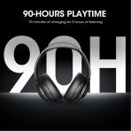 DOQAUS Over Ear Bluetooth Headphones Wireless, 90H Playtime, BT 5.4, 9 EQ Modes, HiFi Deep Bass, Movie & Sleep Mode, White Noises w/App Control, Memory Foam Cups for Travel, Gym, Workout, PC, Phone - Image 2