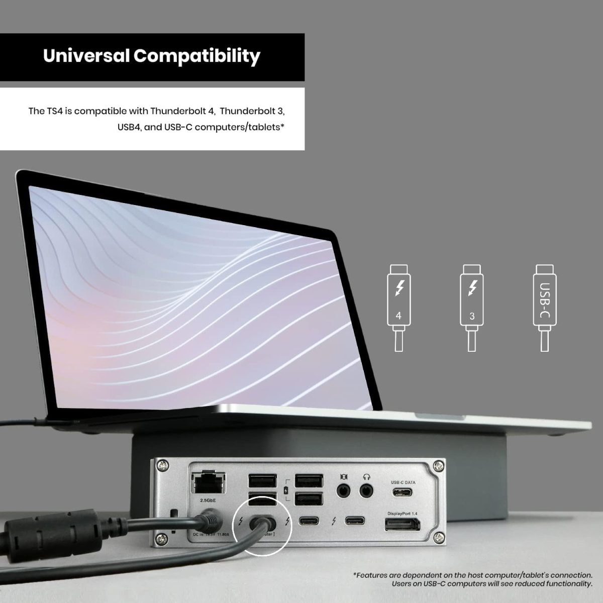 CalDigit TS4 Thunderbolt 4 Dock - 18 Ports, 98W Charging, 40Gb/s Thunderbolt 4, USB-A/C, 2.5GbE, 8K/6K Displays, Mac/PC/Chrome Compatible - Image 7