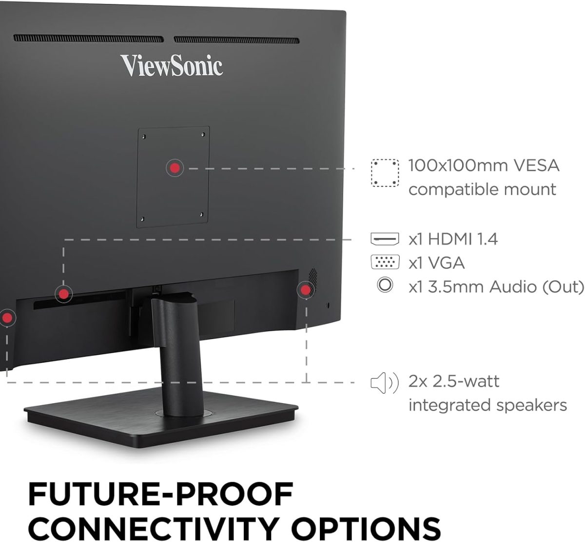 ViewSonic VA3209M 32 Inch IPS Full HD 1080p Monitor with Thin Bezels, 75Hz, Eye Care, HDMI, VGA Inputs for Home and Office - Image 5