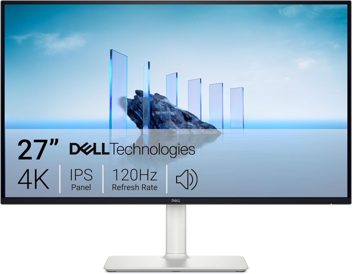 Dell 27 Plus 4K Monitor - S2725QS - 27-inch 4K (3840 x 2160) 120Hz 16:9 Display, IPS Panel, AMD FreeSync Premium, sRGB 99%, Integrated Speakers, 1500:1 Contrast Ratio, Comfortview Plus - Ash White - Image 1