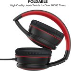 RORSOU R10 Over-Ear Headphones with Microphone, Lightweight Folding Stereo Bass Headset with 1.5M No-Tangle Cord, Portable Wired Headphones for Smartphone Tablet Computer MP3 / 4 (Black) - Image 3