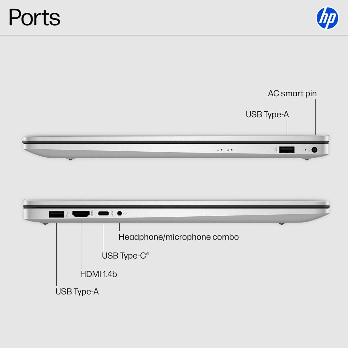 HP 17.3 inch Laptop, HD+ Display, AMD Ryzen 5 7520U, 16 GB RAM, 512 GB SSD, AMD Radeon Graphics, Windows 11 Home, Natural Silver, 17-cp2199nr - Image 8