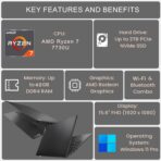 Lenovo V-Series V15 Business Laptop, 15.6" FHD Display, AMD Ryzen 7 7730U, 40GB RAM, 1TB SSD, Numeric Keypad, HDMI, RJ45, Webcam, Wi-Fi, Windows 11 Pro, Black - Image 4