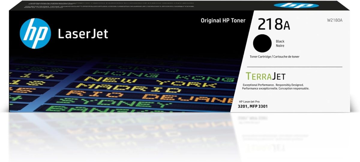 HP 218A Black Toner Cartridge | Works with Color Laserjet Pro 3201, MFP 3301 Series | W2180A - Image 1