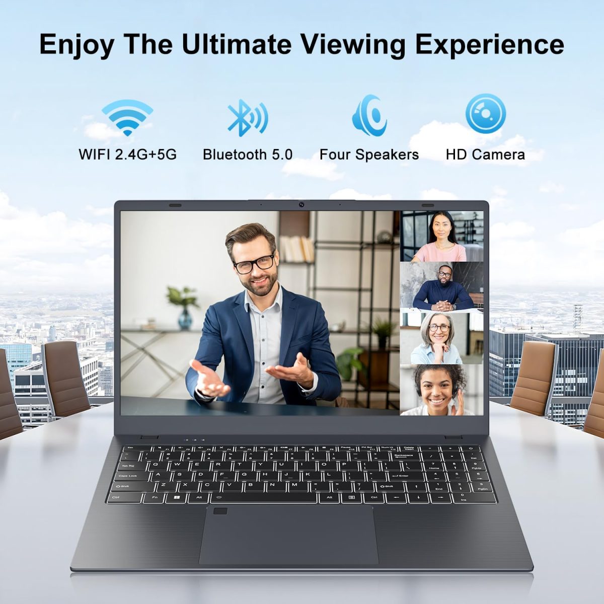 15.6" Laptop Computer, Windows 11 Laptop, 16GB RAM, 512GB SSD(Expandable to 2TB), Intel Quad-Core N5095(Up to 2.9 GHz), 1080P FHD Display, Fingerprint, Backlit KB, Wi-Fi 5, BT5.0, Quad-Speaker - Image 6