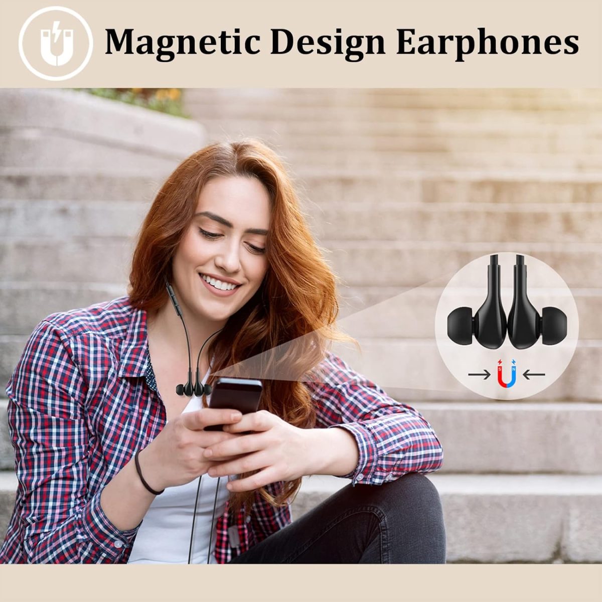Guguearth Lightning Headphones for iPhone,MFi Certified in-Ear Lightning Earphones for iPhone,Magnetic Earbuds for iPhone with Mic Controller Compatible with iPhone 14 13 12 11 Pro Max XR 8 7 (Black) - Image 3