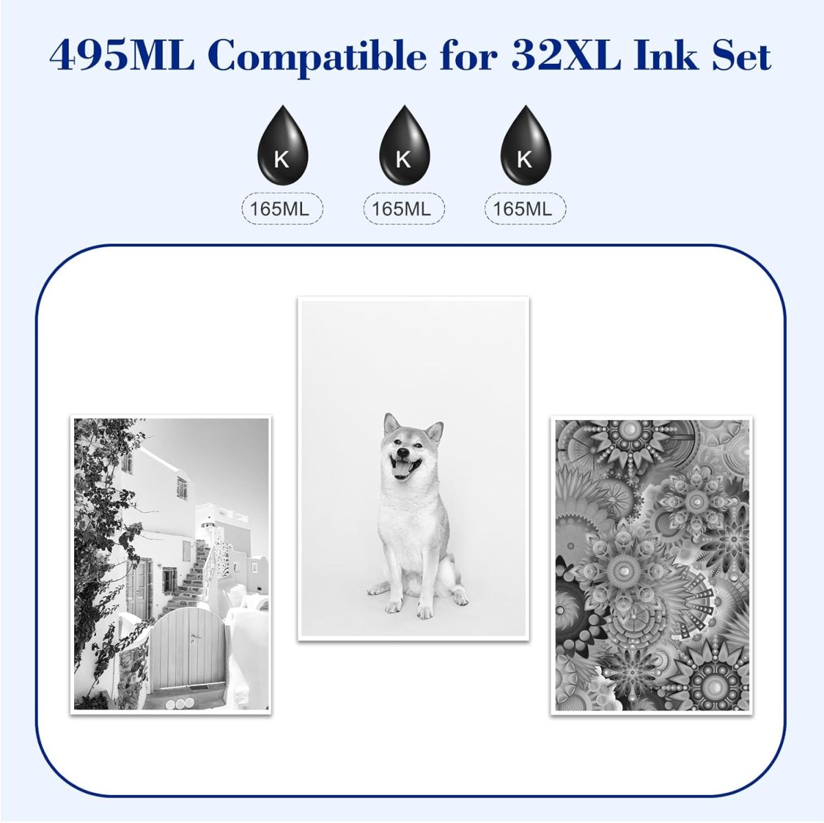 Pristar Compatible with HP 31 32XL Black Ink Bottle Set Replacement for HP Smart Tank Ink Refill 5000 5101 6001 7602 7301 7001 5102 Plus 651 551 455 457 450, 165 ML for 32XL Black Refill Bottles - Image 5