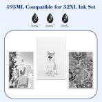 Pristar Compatible with HP 31 32XL Black Ink Bottle Set Replacement for HP Smart Tank Ink Refill 5000 5101 6001 7602 7301 7001 5102 Plus 651 551 455 457 450, 165 ML for 32XL Black Refill Bottles - Image 5