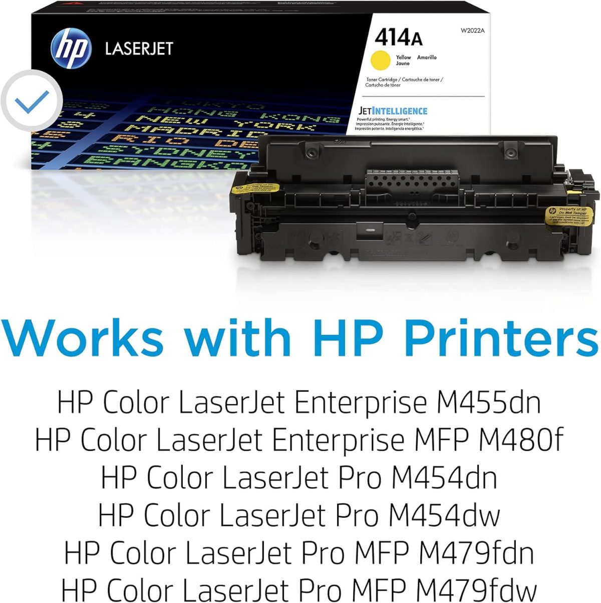 HP 414A Yellow Toner Cartridge | Works with HP Color LaserJet Enterprise M455dn, MFP M480f; HP Color LaserJet Pro M454 Series, HP Color LaserJet Pro MFP M479 Series | W2022A - Image 2