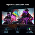 32 Inch Curved Gaming Monitor, FHD 1080P 165Hz PC Monitor, 1500R, 122% sRGB with HDR, FreeSync Premium, HDMI 2.0x2, DisplayPort 1.4, VESA Compatible, Tilt Adjustable, Eye Care, H32S17C - Image 4