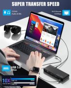 WAVLINK Pro Dual 4K@60Hz Universal Docking Station | USB 3.0/Type-C Laptop Dock for Mac & Windows | 2 HDMI/DP Monitors, Gigabit Ethernet, 6 USB 3.0 | Home Office & Multi-Screen Productivity. - Image 6