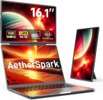 2025 Upgraded Laptop screen extender, 16.1" FHD 1200P, 360° Rotating, Plug&Play, Ultra-Thin Zero Frame, Detachable Stand, portable monitor for laptop, Travel Monitor for Laptop/PC/Mac/Phone