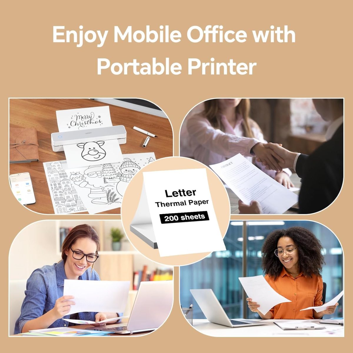 Thermal Printer Paper 200 Sheets, 8.5x11 US Letter Folding Thermal Paper for MT610 & MT888 Printer,Compatible with iDPRT/HPRT/PRT Portable Printers and Other Document Printers - Image 4