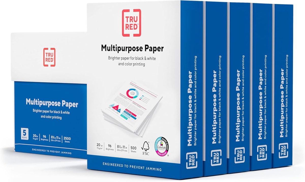 Staples TRU RED Color Printer Paper - 8.5" x 11", 1 Carton of 5 Reams for 2,500 Total Sheets, 20 lbs, 96 Bright Paper - Acid-Free and Engineered to Prevent Jamming - Image 3