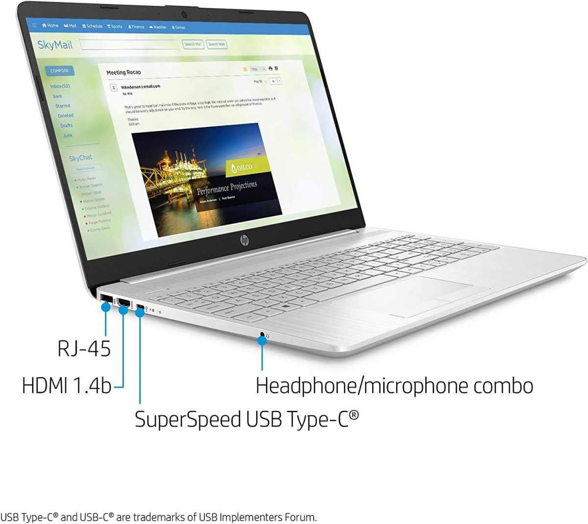 2021 HP 15.6'-inch HD Laptop PC AMD Dual-Core Ryzen 3 3250U 4GB DDR4 128GB SSD + 1TB HDD AMD Radeon Graphics Computer USB-C HDMI WiFi AC RJ45 Bluetooth Webcam Notebook, Silver (Renewed) - Image 3
