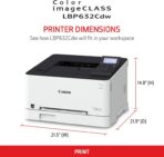 Canon Color imageCLASS LBP632Cdw - Wireless Duplex Laser Printer, Single Function, Home Office, Mobile Ready, 22 PPM Color, White - Image 2
