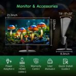 SANSUI Computer Monitor 24 inch IPS Eye Care 1080P Display HDMI,VGA Ports with 178° Viewing Angle/Frame-Less/Tilt/VESA Compatible for Office and Home - Image 7