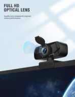 Full HD 1080P Webcam with Microphone and Rotatable Tripod, Light Correction, Wide Angle and Plug and Play Video Camera for Desktop PC or Laptop - Image 3