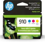 HP 910 Cyan, Magenta, Yellow Ink Cartridges | Works with HP OfficeJet 8010, 8020 Series, HP OfficeJet Pro 8020, 8030 Series | Eligible for Instant Ink | 3YN97AN, 3 Count (Pack of 1)