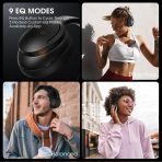 DOQAUS Over Ear Bluetooth Headphones Wireless, 90H Playtime, BT 5.4, 9 EQ Modes, HiFi Deep Bass, Movie & Sleep Mode, White Noises w/App Control, Memory Foam Cups for Travel, Gym, Workout, PC, Phone - Image 3
