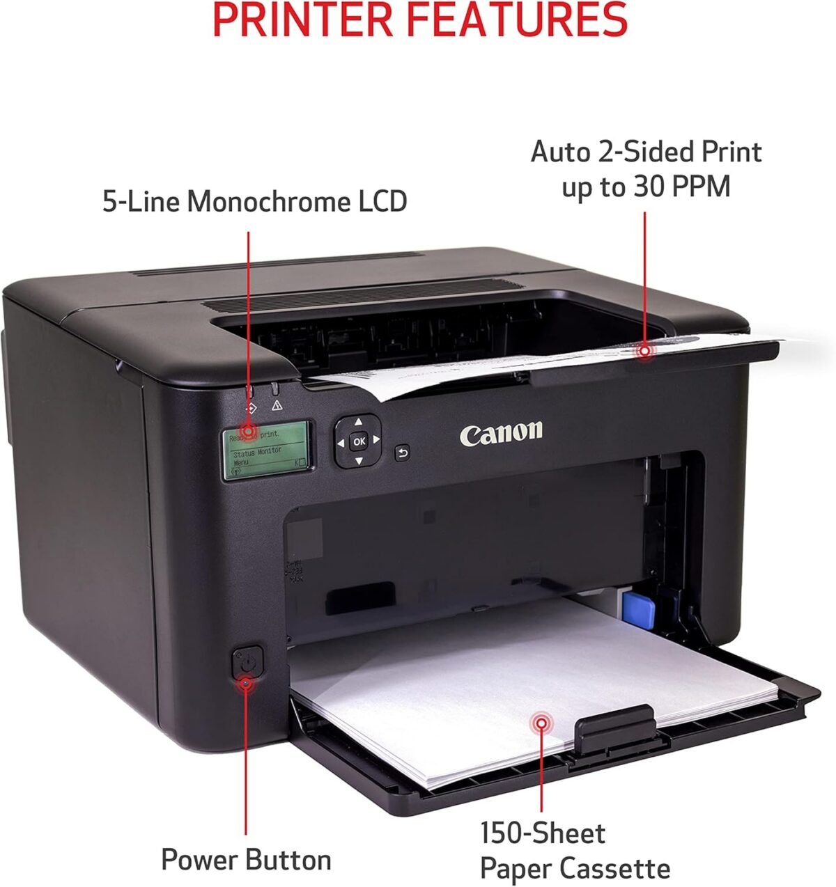 Canon imageCLASS LBP122dw - Monochrome Duplex Wireless Laser Printer, Single Function, Home Office, Mobile Ready, 30 PPM, Black - Image 3