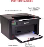 Canon imageCLASS LBP122dw - Monochrome Duplex Wireless Laser Printer, Single Function, Home Office, Mobile Ready, 30 PPM, Black - Image 3