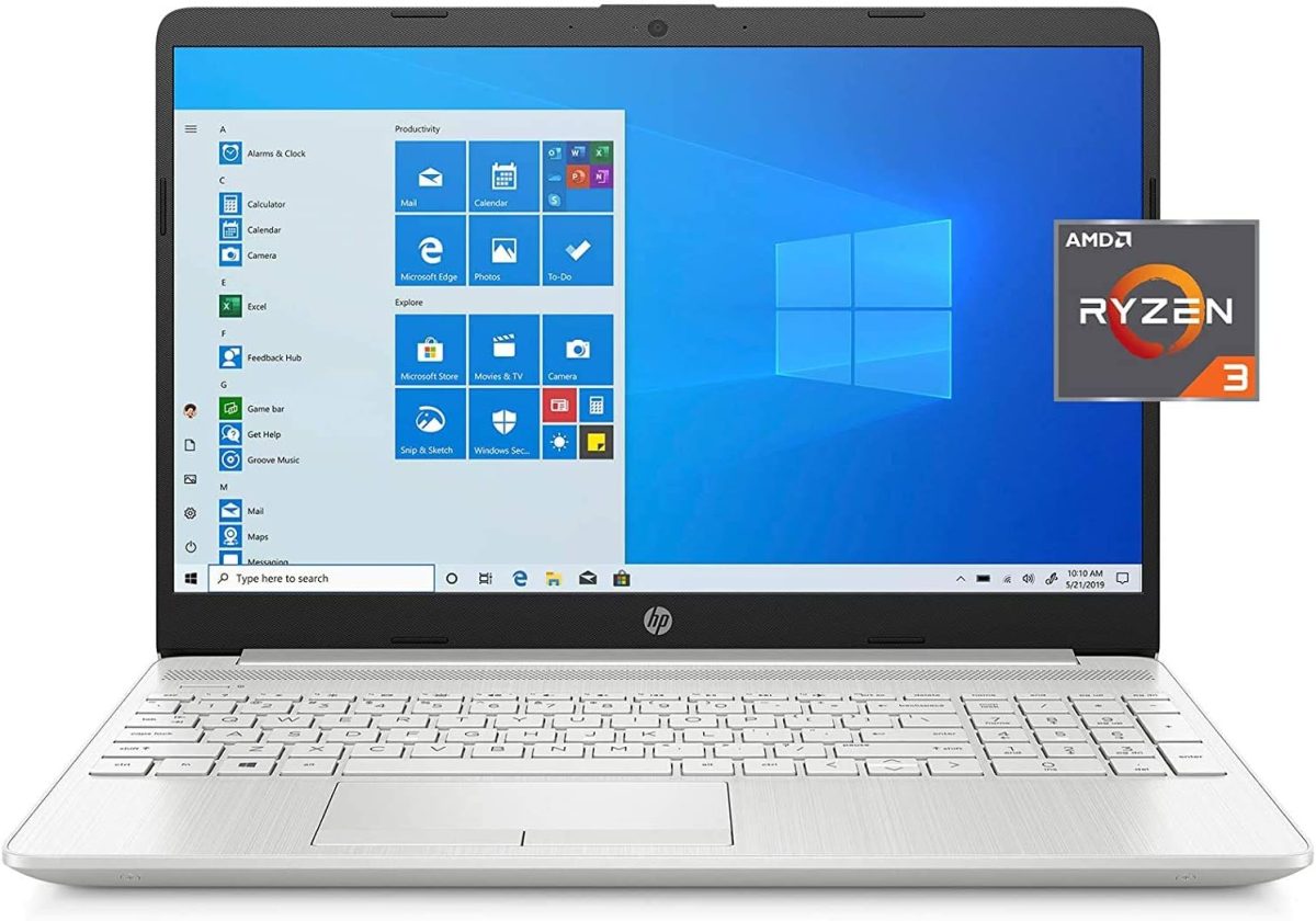 2021 HP 15.6'-inch HD Laptop PC AMD Dual-Core Ryzen 3 3250U 4GB DDR4 128GB SSD + 1TB HDD AMD Radeon Graphics Computer USB-C HDMI WiFi AC RJ45 Bluetooth Webcam Notebook, Silver (Renewed) - Image 1