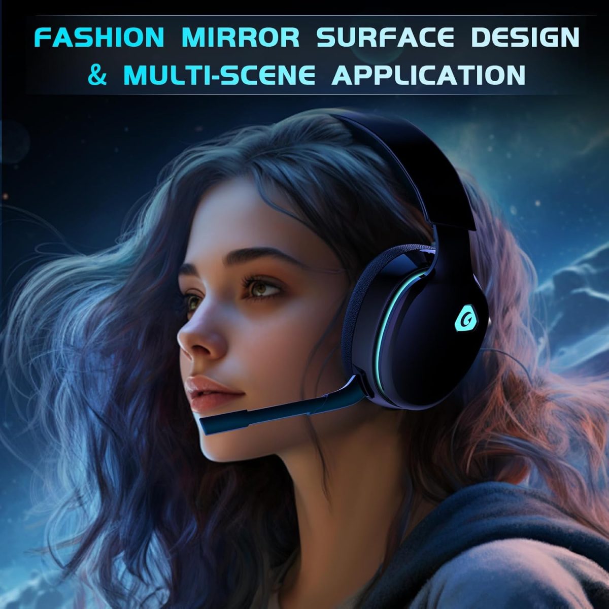 2.4GHz Wireless Gaming Headphones for PS5, PS4 Fortnite & Call of Duty/FPS Gamers, PC, Nintendo Switch, Bluetooth 5.3 Gaming Headset with Noise Canceling Mic, Stereo Sound, 40+Hr Battery -Black - Image 8