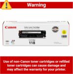 Canon Genuine 118 Yellow Toner Cartridge Compatible with MF720 Series, LBP7200Cdn, LBP7660Cdn, MF8300 Series, MF8580Cdw - Image 4