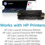HP 414A Magenta Toner Cartridge | Works with HP Color LaserJet Enterprise M455dn, MFP M480f; HP Color LaserJet Pro M454 Series, HP Color LaserJet Pro MFP M479 Series | W2023A - Image 2