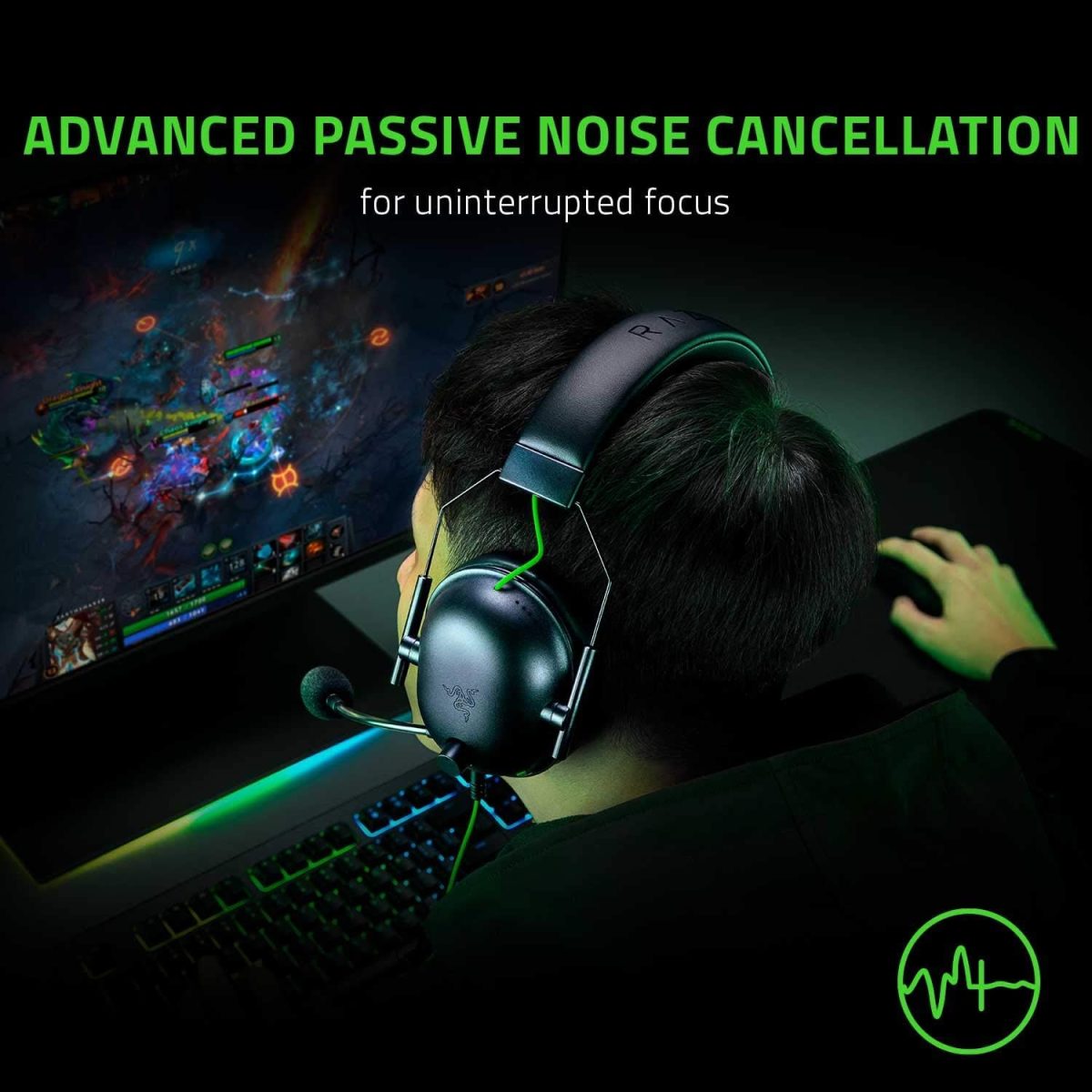 Razer BlackShark V2 X Gaming Headset: 7.1 Surround Sound - 50mm Drivers - Memory Foam Cushion - For PC, PS4, PS5, Switch - 3.5mm Audio Jack - Black - Image 5