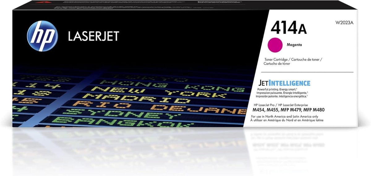 HP 414A Magenta Toner Cartridge | Works with HP Color LaserJet Enterprise M455dn, MFP M480f; HP Color LaserJet Pro M454 Series, HP Color LaserJet Pro MFP M479 Series | W2023A - Image 1