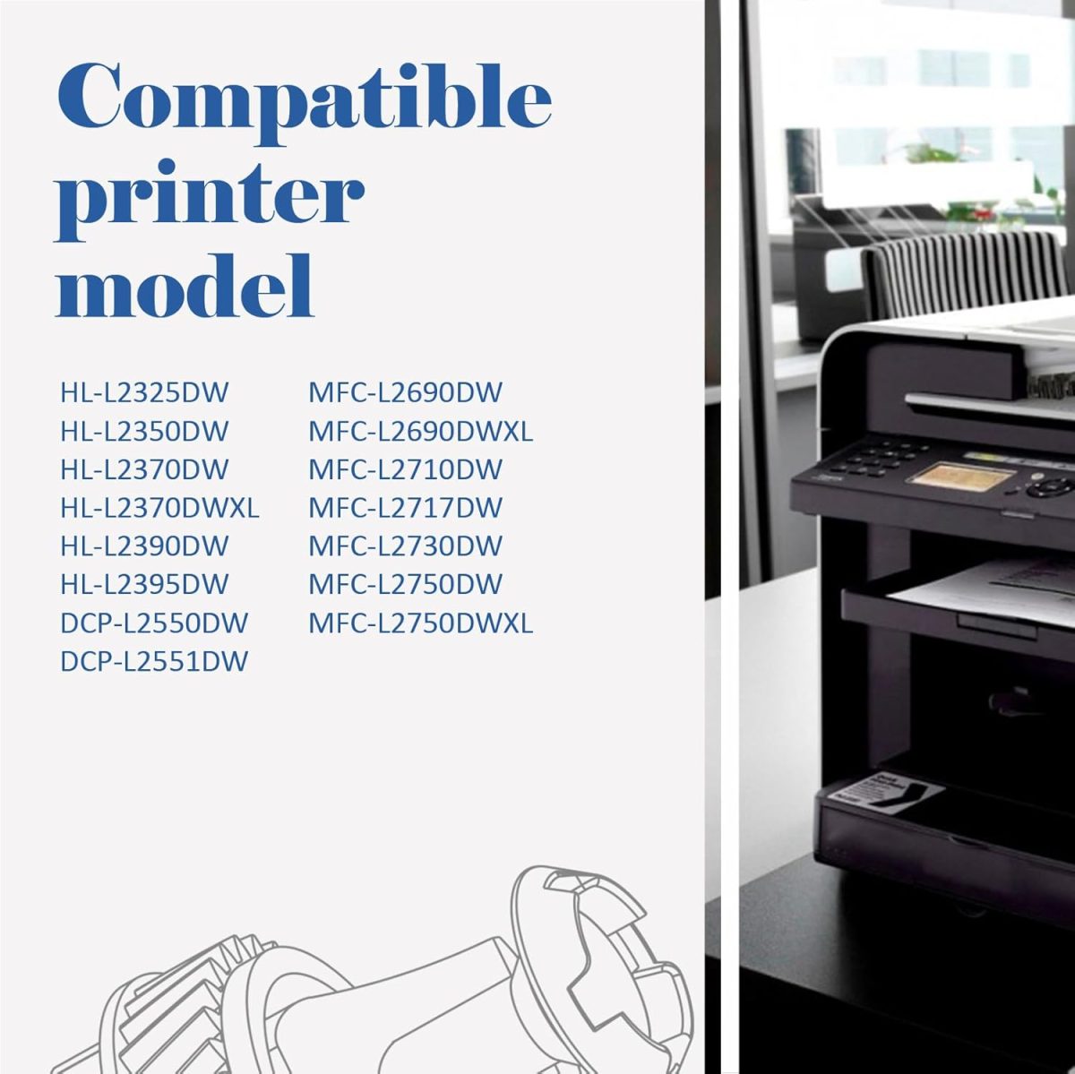 TN760 Toner for Brother Printer: Replacement for Brother TN730 TN 760 TN-730/TN-760 TN-760 TN-730 High Yield Black Cartridge MFC-L2710DW MFC-L2750DW DCP-L2550DW HL-L2350DW HL-L2395DW HL-L2370DW 2 Pack - Image 2