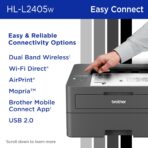 Brother HL-L2405W Wireless Compact Monochrome Laser Printer with Mobile Printing, Black & White Output | Includes Refresh Subscription Trial(1), Works with Alexa - Image 6