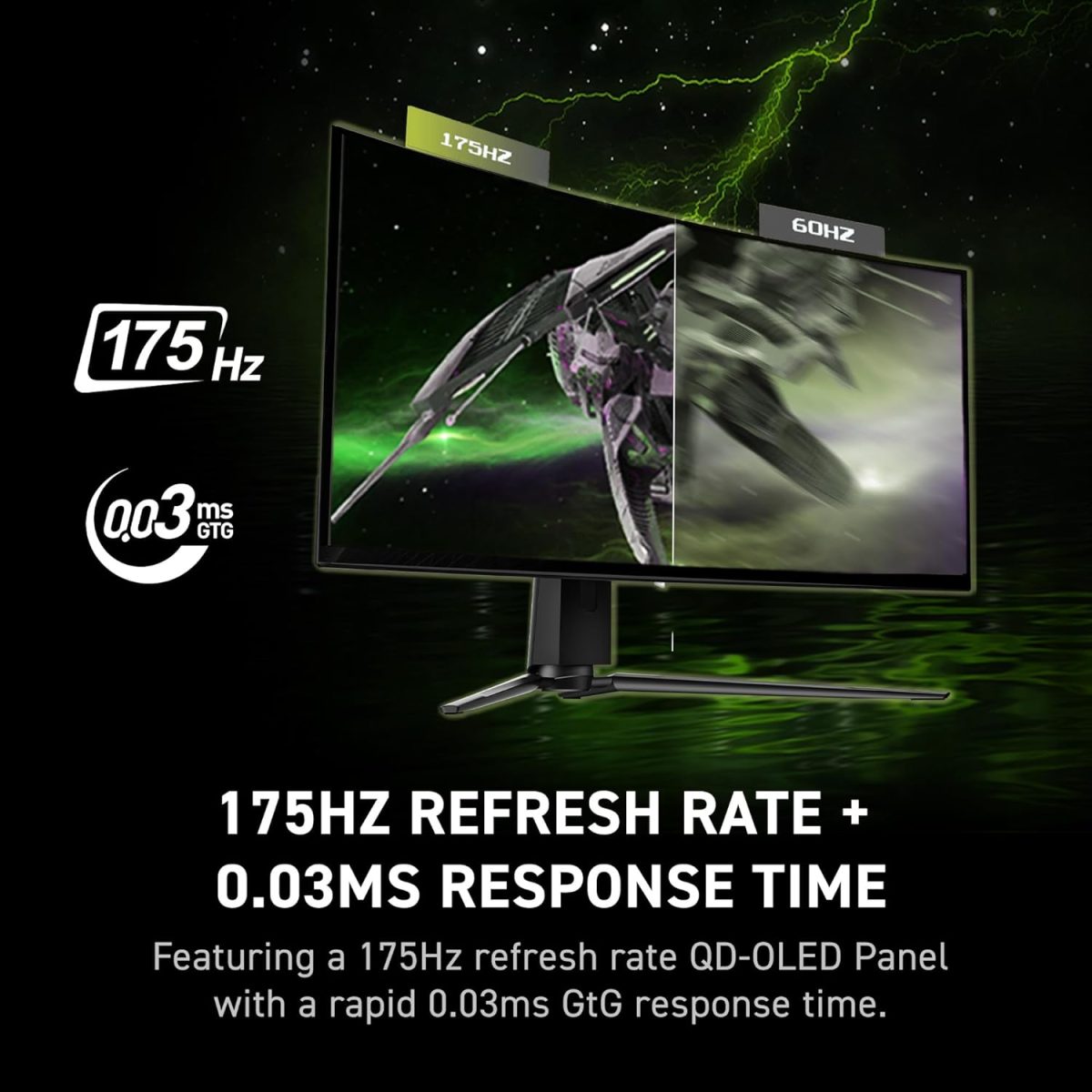 MSI MAG 341CQP QD-OLED 34" 21:9 UWQHD 175Hz Curved OLED HDR Gaming Monitor, Metallic Black - Image 6