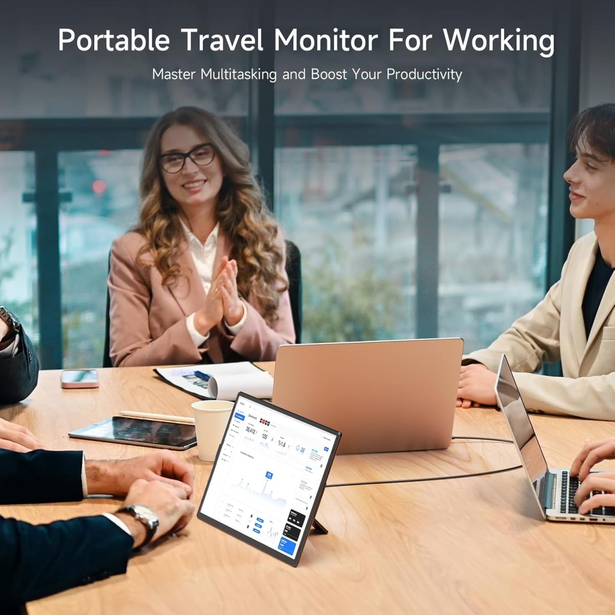 2025 Upgraded Laptop screen extender, 16.1" FHD 1200P, 360° Rotating, Plug&Play, Ultra-Thin Zero Frame, Detachable Stand, portable monitor for laptop, Travel Monitor for Laptop/PC/Mac/Phone - Image 9