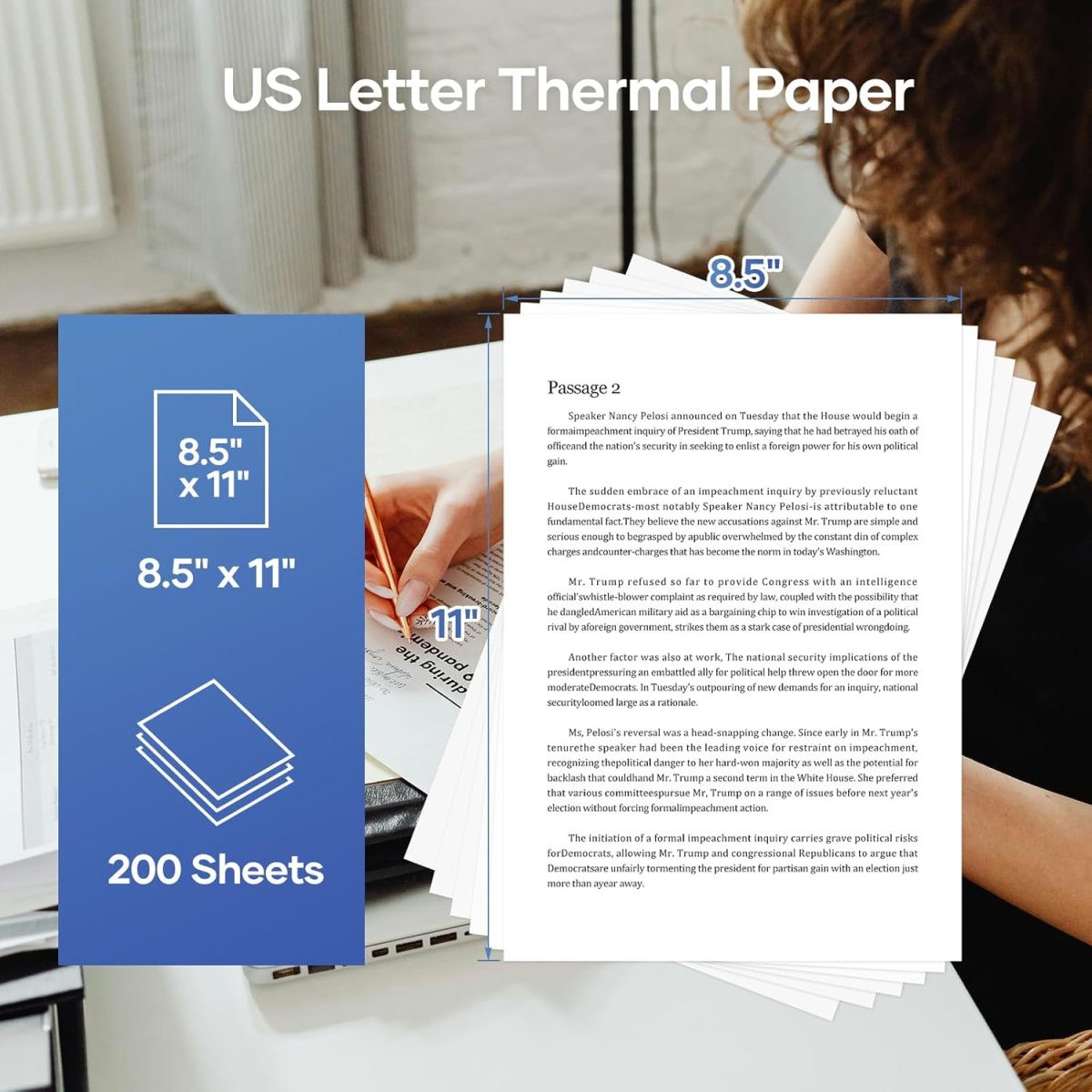 Thermal Printer Paper 200 Sheets, 8.5x11 US Letter Folding Thermal Paper for MT610 & MT888 Printer,Compatible with iDPRT/HPRT/PRT Portable Printers and Other Document Printers - Image 5