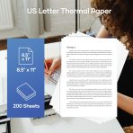 Thermal Printer Paper 200 Sheets, 8.5x11 US Letter Folding Thermal Paper for MT610 & MT888 Printer,Compatible with iDPRT/HPRT/PRT Portable Printers and Other Document Printers - Image 5