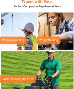 HomeSpot Noise Reduction Wireless Neckband Headphones with Qualcomm aptX HD, 27dB NRR, CVC Noise Cancelling Mic & Controls and 20H Playtime for Work Safety OSHA Compliant - Blue Wire Orange Earbuds - Image 7