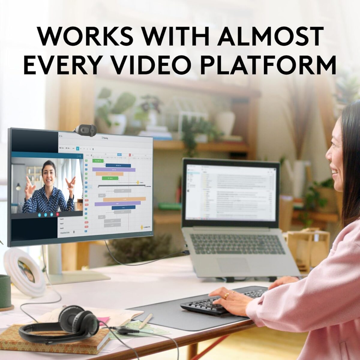 Logitech Brio 101 Full HD 1080p Webcam for Meetings, Streaming, Desktop, Laptop, PC - Built-in Mic, Shutter, USB-A, Teams, Zoom - Black - Image 6