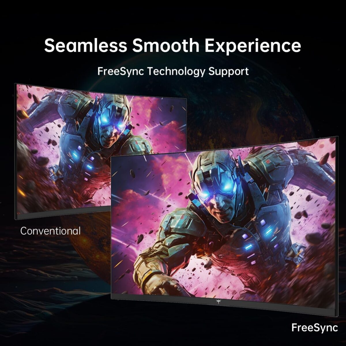 32 Inch Curved Gaming Monitor, FHD 1080P 165Hz PC Monitor, 1500R, 122% sRGB with HDR, FreeSync Premium, HDMI 2.0x2, DisplayPort 1.4, VESA Compatible, Tilt Adjustable, Eye Care, H32S17C - Image 2