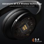 DOQAUS Over Ear Bluetooth Headphones Wireless, 90H Playtime, BT 5.4, 9 EQ Modes, HiFi Deep Bass, Movie & Sleep Mode, White Noises w/App Control, Memory Foam Cups for Travel, Gym, Workout, PC, Phone - Image 5