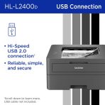 Brother HL-L2400D Compact Monochrome Laser Printer, USB Required (Cable not Included), Black & White Output | Includes Refresh Subscription Trial(1), (Renewed Premium) - Image 7