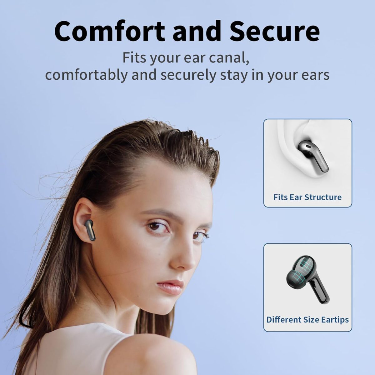 TAGRY Bluetooth Headphones True Wireless Earbuds 60H Playback LED Power Display Earphones with Wireless Charging Case IPX5 Waterproof in-Ear Ear buds with Mic for TV Smart Phone Laptop Computer Sports - Image 7
