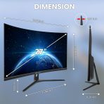 CRUA 27" Curved Monitor, FHD(1920x1080P) VA Panel, 100HZ, 120% sRGB Professional Computer Monitor, Narrow Bezels on Three Sides, Blue Light Filter, Office and Dormitory(HDMI, VGA)-Black - Image 7