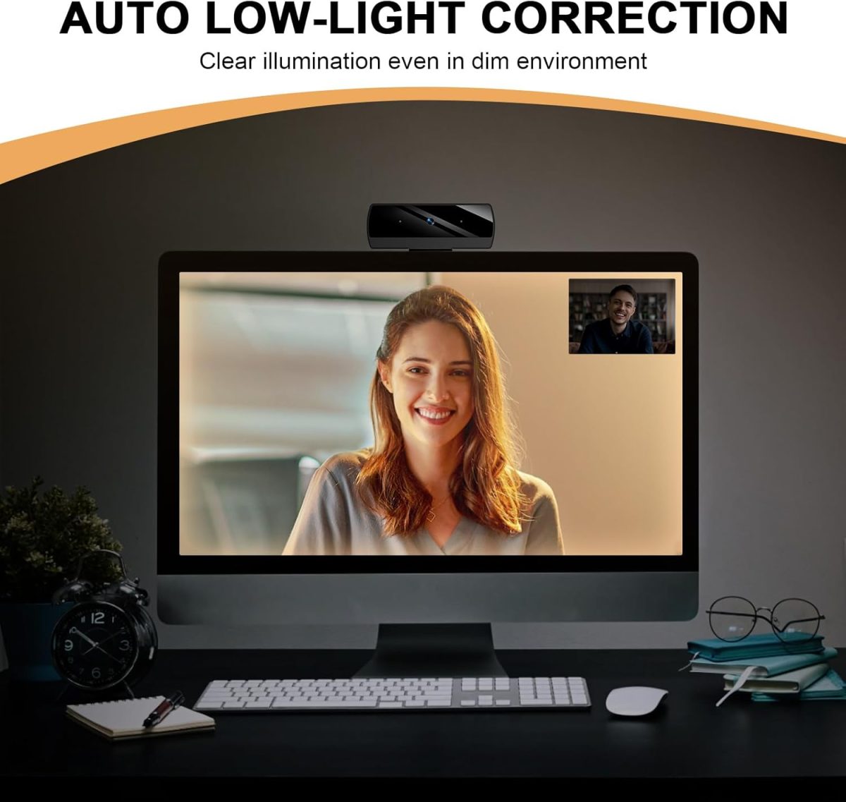 Webcam,1080P HD Webcam with Microphone, USB Computer Camera for Laptop & Desktop - Plug & Play, Stereo Sound, Auto Low-Light Correction, for Zoom/Skype/FaceTime/Teams/Webex, Streaming & Video Calls - Image 6