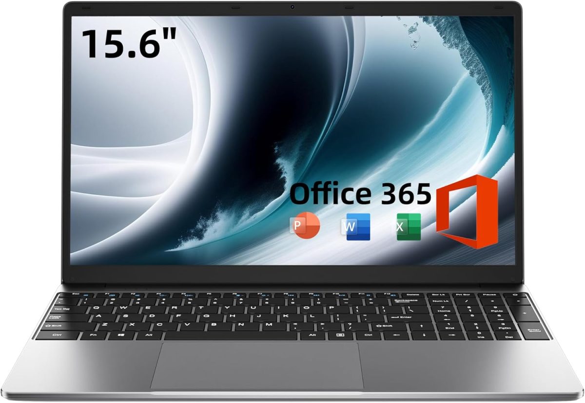 15.6 Inch Laptop with Office 365, 4GB RAM, 128GB Storage Expandable 1TB, 5205U Processor, HD Display, Windows 11 Laptops Computer, Wi-Fi 5, BT4.2, Numpad, Type-C, for Business and Students. - Image 1