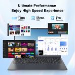 15.6" Laptop Computer, Windows 11 Laptop, 16GB RAM, 512GB SSD(Expandable to 2TB), Intel Quad-Core N5095(Up to 2.9 GHz), 1080P FHD Display, Fingerprint, Backlit KB, Wi-Fi 5, BT5.0, Quad-Speaker - Image 4