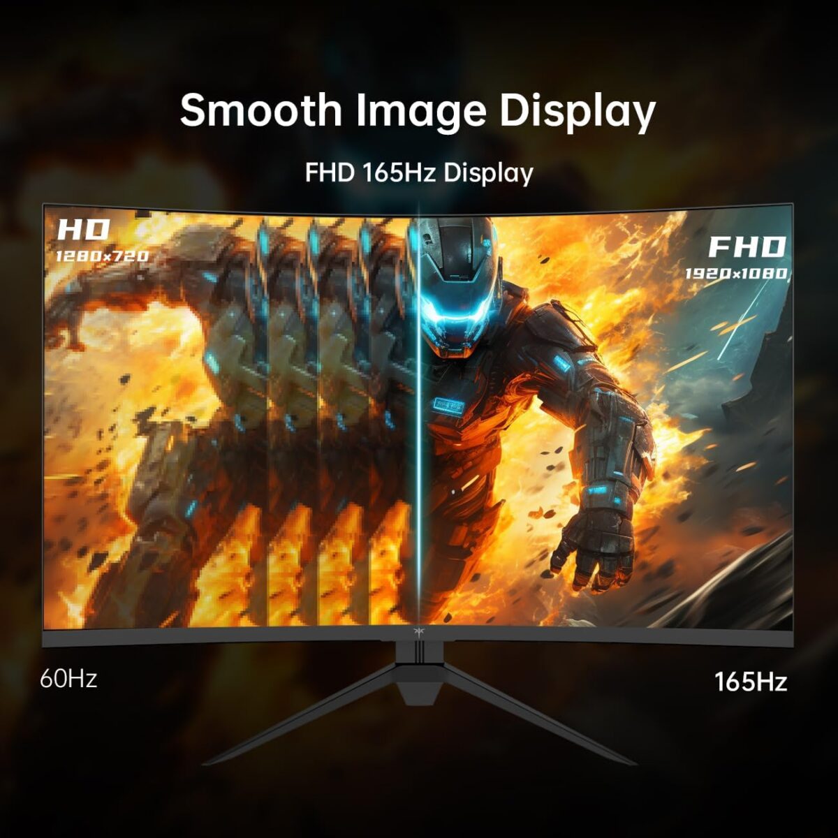 32 Inch Curved Gaming Monitor, FHD 1080P 165Hz PC Monitor, 1500R, 122% sRGB with HDR, FreeSync Premium, HDMI 2.0x2, DisplayPort 1.4, VESA Compatible, Tilt Adjustable, Eye Care, H32S17C - Image 3